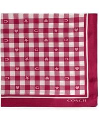 COACH - Karierter Schal Aus Seide - Lyst