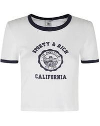 Sporty & Rich - Logo-Print Ringer T-Shirt - Lyst