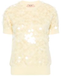 N°21 - Sequin-embellished Knitted Top - Lyst