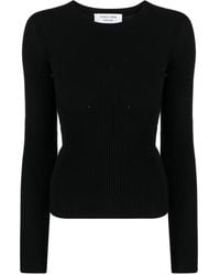 Marine Serre - Ribbed-Knit Long-Sleeved Top - Lyst