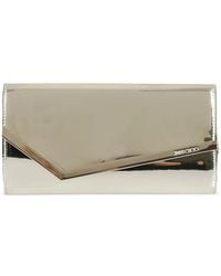 Jimmy Choo - Emmie Metallic-Finish Chain Clutch Bag - Lyst