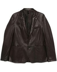 Tagliatore - Lambskin Textured Blazer With Brooch Detail - Lyst