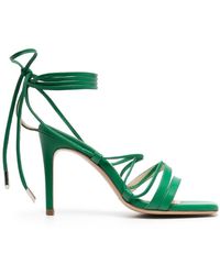 P.A.R.O.S.H. - Leather Ankle-tie Sandals - Lyst