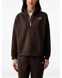 DKNY - Metallic Bubble Logo-Print Quarter-Zip Sweater - Lyst