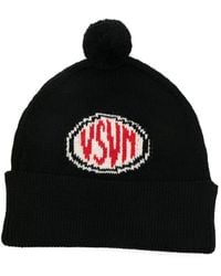 Visvim - Logo-Intarsia Pompom Beanie Hat - Lyst