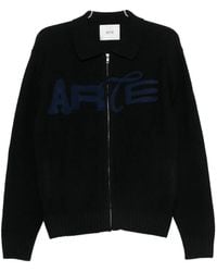 Arte' - Logo-Embroidered Zip-Up Sweater - Lyst