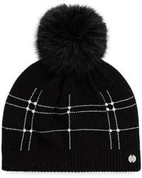Joseph Ribkoff - Pompom Detail Beaded Beanie - Lyst