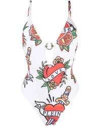 Philipp Plein - Graphic-Print Swimsuit - Lyst