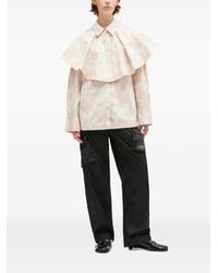 Ganni - Ruffled Cotton Shirt - Lyst