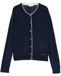 Versace - Contrast-Trim Button-Up Cardigan - Lyst