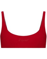DSquared² - Logo-Embroidered Scoop-Neck Bikini Top - Lyst