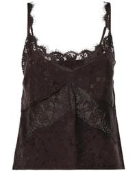 Pinko - Lace-Trim Jacquard Top - Lyst