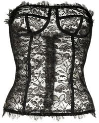 Philipp Plein - Lace-Detail Bustier Top - Lyst