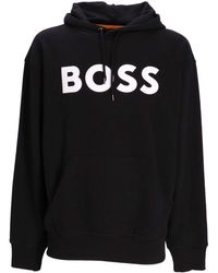 BOSS - Logo-print Cotton Hoodie - Lyst