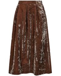 Uma Wang - Inverted-Pleat Flared Midi Skirt - Lyst