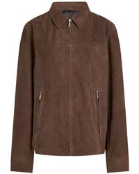 KARL LAGERFELD - Zip-Up Suede Jacket - Lyst