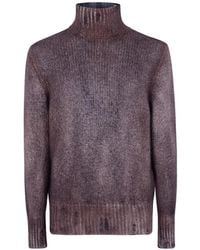 Avant Toi - Distressed-Effect Roll-Neck Sweater - Lyst