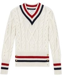 Thom Browne - Cable-Knit V-Neck Pullover - Lyst