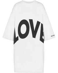 Moschino - Cotton Dress With Logo Print - Lyst