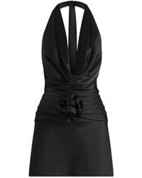 Manière De Voir - Christelle Cowl Halter Open Back Rosette Mini Dress - Lyst