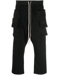 Rick Owens DRKSHDW Contrast Stripe Button Side Cotton Track Pants 