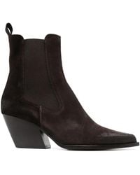 Elena Iachi - 65Mm Leather Cowboy Boots - Lyst