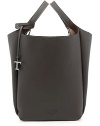 Tod's - Leather Logo-Charm Bucket Bag - Lyst