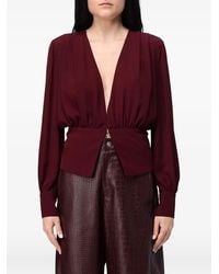 Hanita - Plunging Gathered-Waist Blouse - Lyst