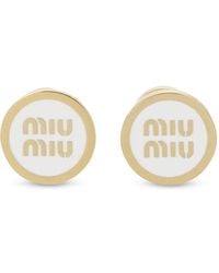 Miu Miu - Logo-embossed Stud Earrings - Lyst