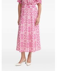 MARC AUREL - Geometric-Print Elasticated-Waist Midi Skirt - Lyst