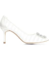Manolo Blahnik - Hangisila Crystal-Buckle Pumps - Lyst