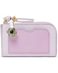 Fendi - Ff Diamonds Logo-Embossed Leather Cardholder - Lyst