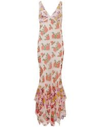 Donde Esteban - Floral-Print Ruffled Maxi Dress - Lyst