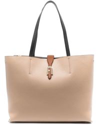 Furla Ariana Leather Open Tote Bag in Natural
