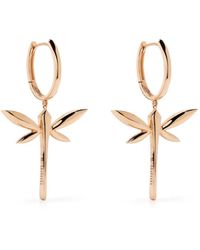 Anapsara - Petites Boucles D'Oreilles Pendantes Dragonfly En Or 18Ct - Lyst