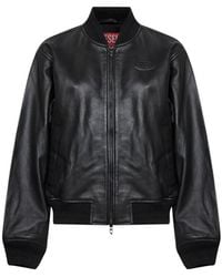 DIESEL - Nappa Leather L-Ilyan-Rb Bomber Jacket - Lyst