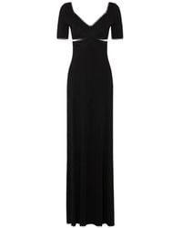Rabanne - Long Lingerie Dress With Embroidered Floral Details - Lyst