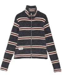 Song For The Mute - Striped Zip-Up Sweater - Lyst