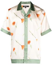 NAHMIAS - Poppy-Print Stretch-Silk Shirt - Lyst