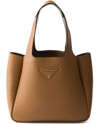 Prada - Small Leather Tote Bag - Lyst