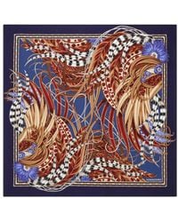 Ferragamo - Rooster-Print Silk Scarf - Lyst