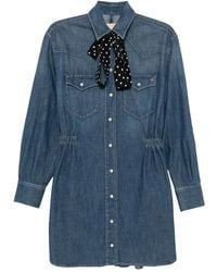 Valentino Garavani - Midi Denim Dress - Lyst