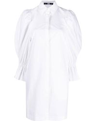 Karl Lagerfeld - Puff-sleeve Organic-cotton Shirt Dress - Lyst
