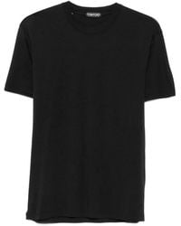 Tom Ford - Lyocell Katoenen T-Shirt Met Ronde Hals - Lyst
