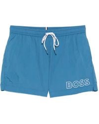 BOSS - Mooneye Logo Swim Shorts - Lyst