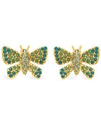 Oscar de la Renta - Boucles d'oreilles Butterfly serties de cristaux - Lyst
