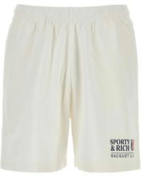 Sporty & Rich - Logo-Print Elasticated Shorts - Lyst