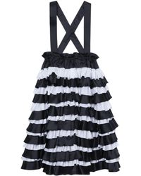 Noir Kei Ninomiya - Striped Ruffled Dungaree Midi Dress - Lyst