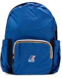 K-Way - Striped-Zip Logo-Patch Backpack - Lyst