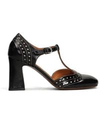 Chie Mihara - Mante Perforated T-Bar Calf Leather Pumps - Lyst
